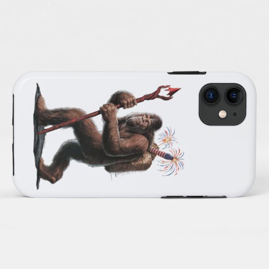 Bigfoot Vuurwerk 4 juli Vlag Sasquatch Case-Mate iPhone Case (Achterkant (horizontaal))