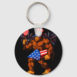Bigfoot vuurwerk Amerikaanse vlag bigfoot 4 juli Sleutelhanger