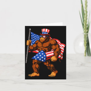 Bigfoot-Vuurwerk Amerikaanse Vlag Sasquatch 4 juli Kaart