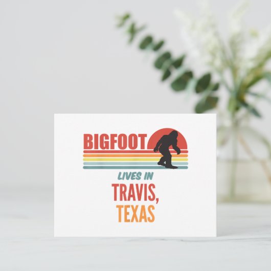 Bigfoot waarneming in Travis Texas Briefkaart (Staand voorkant)