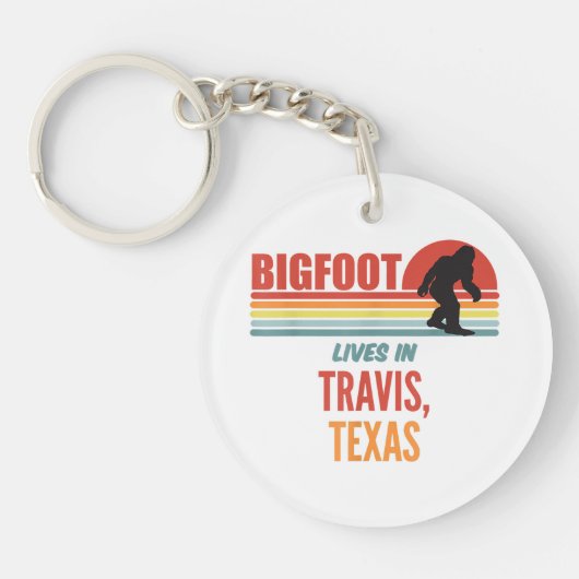 Bigfoot Waarneming In Travis Texas  Sleutelhanger (Voorkant)