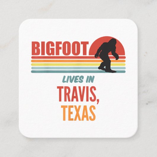 Bigfoot waarneming in Travis Texas Vierkante Visitekaartje (Voorkant)