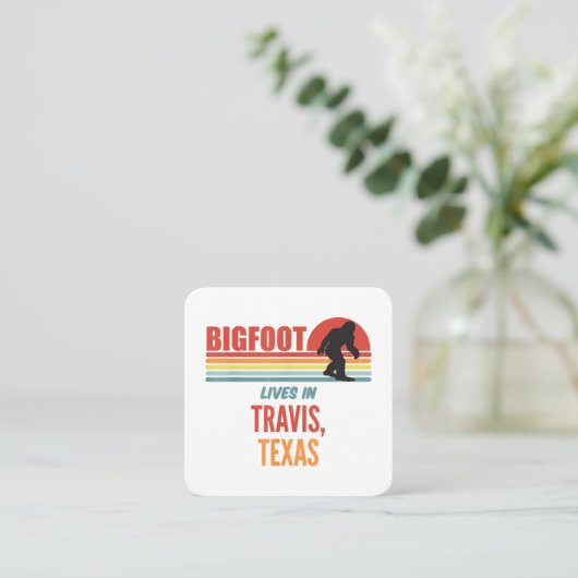 Bigfoot waarneming in Travis Texas Vierkante Visitekaartje (Staand voorkant)