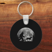 Bigfoot Walking A Dog Funny Great Dane Lovers Moon Sleutelhanger (Voorkant)