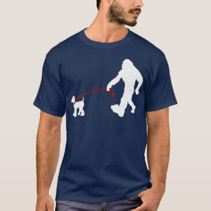 Bigfoot Walking Airedale Terrier Funny Bigfoot T-shirt