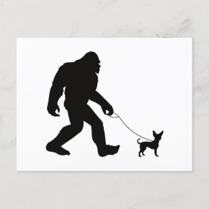Bigfoot Walking Chihuahua Briefkaart