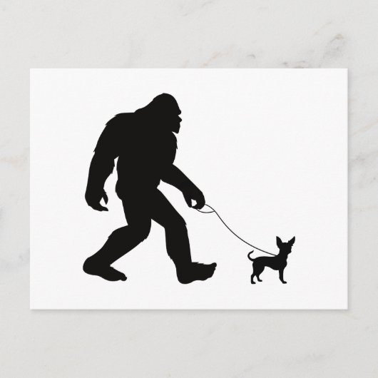 Bigfoot Walking Chihuahua Briefkaart (Voorkant)