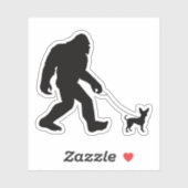Bigfoot Walking Chihuahua Sticker (Vel)