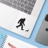 Bigfoot Walking Chihuahua Sticker (Laptop met iPhone)