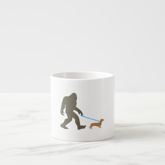 Bigfoot Walking Dachshund Sasquatch Doxie Dog Gift Espresso Kop (Voorkant)