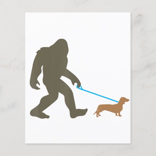 Bigfoot Walking Dachshund Sasquatch Doxie Dog Gift Flyer (Voorkant)