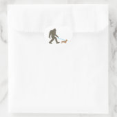 Bigfoot Walking Dachshund Sasquatch Doxie Dog Gift Hart Sticker (Tas)