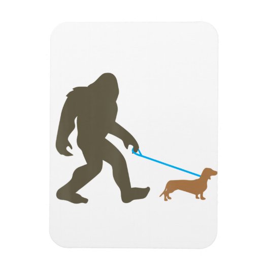 Bigfoot Walking Dachshund Sasquatch Doxie Dog Gift Magneet (Verticaal)