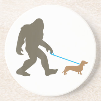Bigfoot Walking Dachshund Sasquatch Doxie Dog Gift Zandsteen Onderzetter