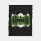 Bigfoot Walking Forest Sasquatch Woods Parks Men W Fleece Deken (Voorkant)