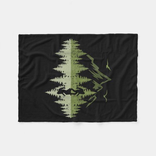 Bigfoot Walking Forest Sasquatch Woods Parks Men W Fleece Deken (Voorkant (Horizontaal))