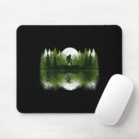 Bigfoot Walking Forest Sasquatch Woods Parks Men W Muismat (Met muis)