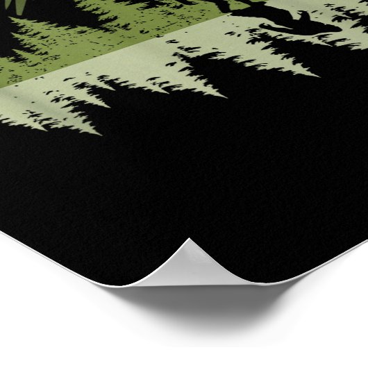 Bigfoot Walking Forest Sasquatch Woods Parks Men W Poster (Hoek)