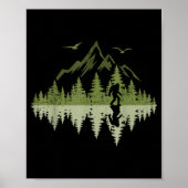 Bigfoot Walking Forest Sasquatch Woods Parks Men W Poster (Voorkant)