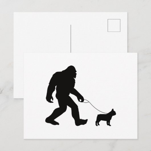 Bigfoot Walking French Bulldog Briefkaart (Voorkant / Achterkant)
