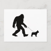 Bigfoot Walking French Bulldog Briefkaart (Voorkant)
