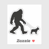 Bigfoot Walking French Bulldog Sticker (Vel)