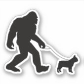 Bigfoot Walking French Bulldog Sticker (Voorkant)