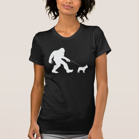 Bigfoot Walking French Bulldog T-shirt (Voorkant)