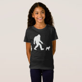 Bigfoot Walking French Bulldog T-shirt (Voorkant volledig)