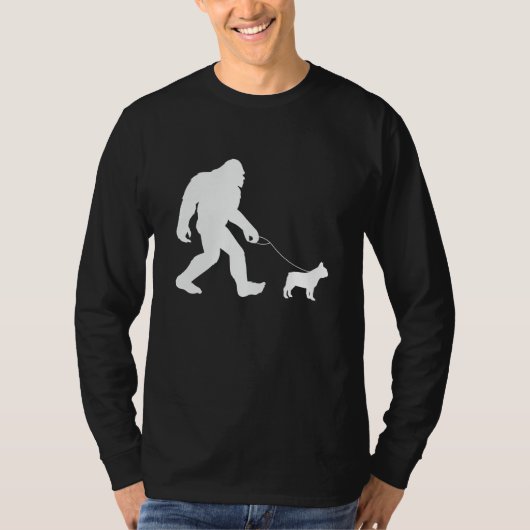 Bigfoot Walking French Bulldog T-shirt (Voorkant)