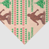 Bigfoot Walking Funny Kerstfeestay Print Tissuepapier (Detail)