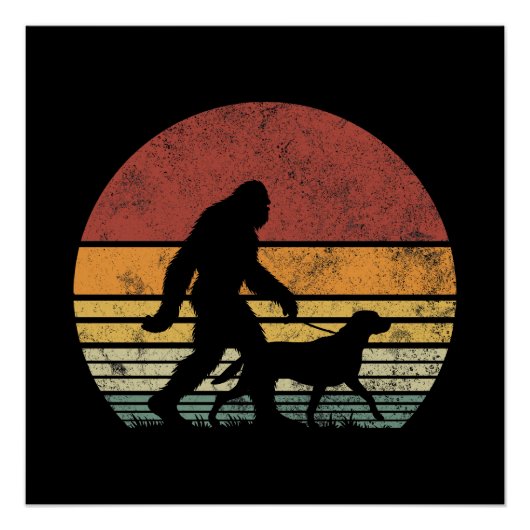 Bigfoot Walking Labrador Retriever Dog  Perfect Poster (Voorkant)