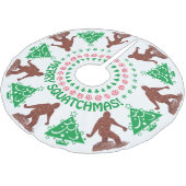 Bigfoot Walking Merry Squatchmas Grappig Kerstfees Kerstboom Rok (Gekanteld)