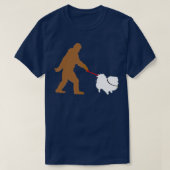 Bigfoot Walking Pomeranian Dog Sasquatch T-shirt (Design voorkant)