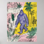 Bigfoot Walking Poster Print Wall Art (Voorkant)