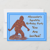 Bigfoot Walking Sasquatch Blauw Verjaardagsfeest Kaart (Voorkant)