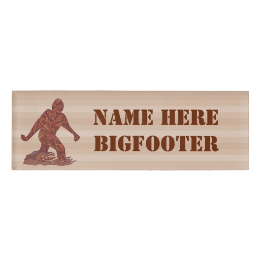 Bigfoot Walking Sasquatch Crypto Grappige Naam Hie Naambadge (Voorkant)