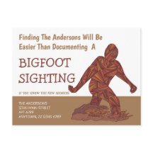 Bigfoot Walking Sasquatch Cute Funny New Address