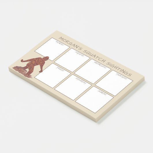 Bigfoot Walking Sasquatch Funny Sightings Post-it® Notes (Schuin)