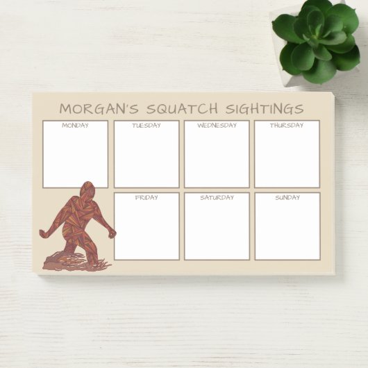 Bigfoot Walking Sasquatch Funny Sightings Post-it® Notes (Kantoor)
