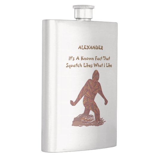 Bigfoot Walking Sasquatch Guy Stuff Funny Facts Flacon (Rechts)