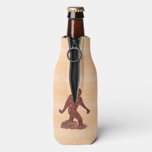 Bigfoot Walking Squatch Cool Officiële Bigfooter Flesjeskoeler (Fles Achterkant)
