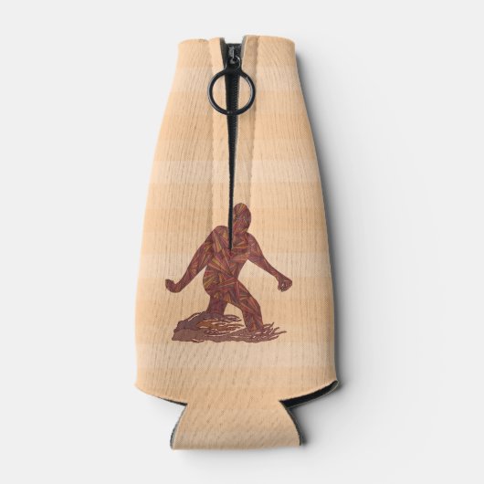 Bigfoot Walking Squatch Cool Officiële Bigfooter Flesjeskoeler (Achterkant)