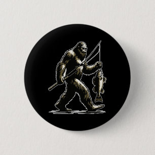 Bigfoot Walleye Hunting Angler Sasquatch Walleye F Ronde Button 5,7 Cm