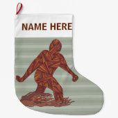 Bigfoot Walting Sasquatch Large Double Sided Grote Kerstsok (Voorkant)