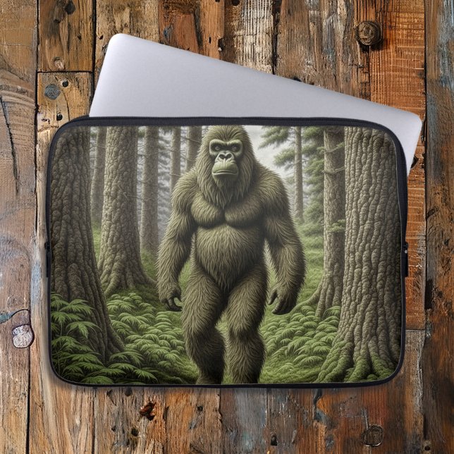 Bigfoot Wandelen door de Bossen Laptop Sleeve (Creator heeft geüpload)
