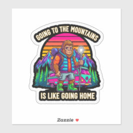 Bigfoot Wandelen-Ga naar de Bergen Sticker