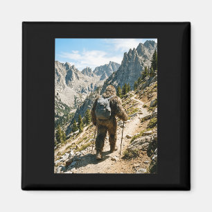 Bigfoot wandelen grappig sasquatch backpacken magneet