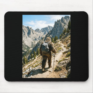 Bigfoot wandelen grappige sasquatch backpacken muismat