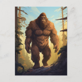 Bigfoot Wandelen in het bos Briefkaart